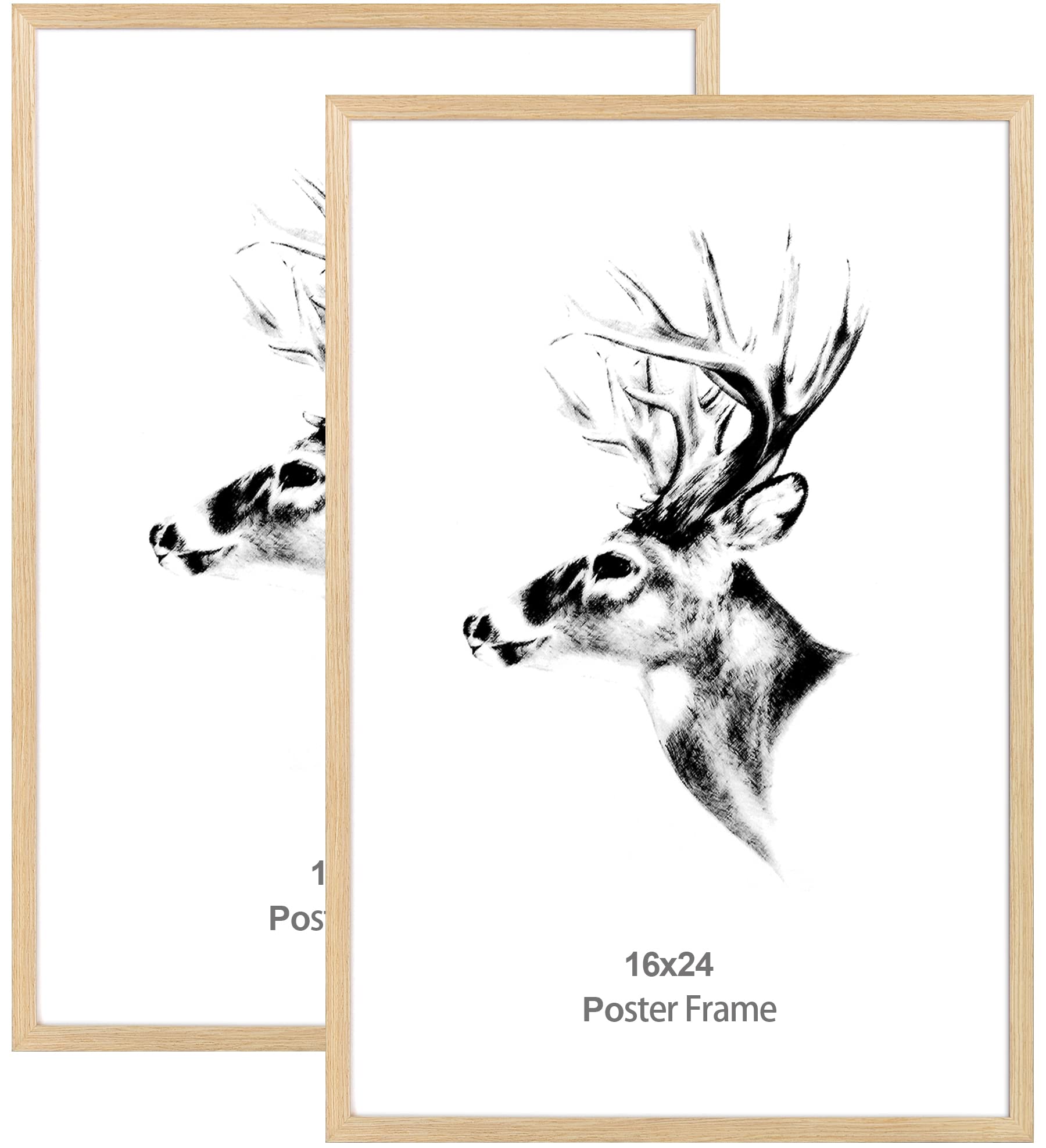 Amazon.com: Yaetm 16x24 Picture Frame Set of 2, Natural Solid Oak